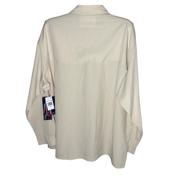 *NWT* Bimini Bay Outfitters Mens Vented Long Sleeve Fishing Shirt Beige 3XL - Picture 2 of 11